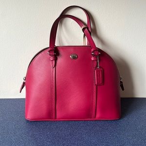 Coach Peyton Leather Cora Domed Satchel